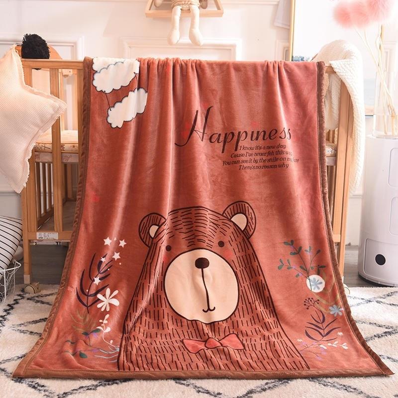 Factory direct sales wholesale foreign trade single-layer cartoon flannel children's blanket gifts coral fleece blanket afternoon leisure blanket