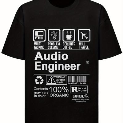 Mens Funny Audio Engineer Graphic TShirt Problem Solver Sarcasm Gift for Sound Engineers Producers Soft Black Crewneck Tee