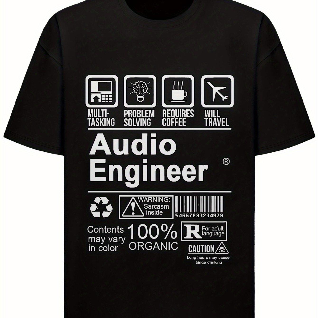 Mens Funny Audio Engineer Graphic TShirt Problem Solver Sarcasm Gift for Sound Engineers Producers Soft Black Crewneck Tee S