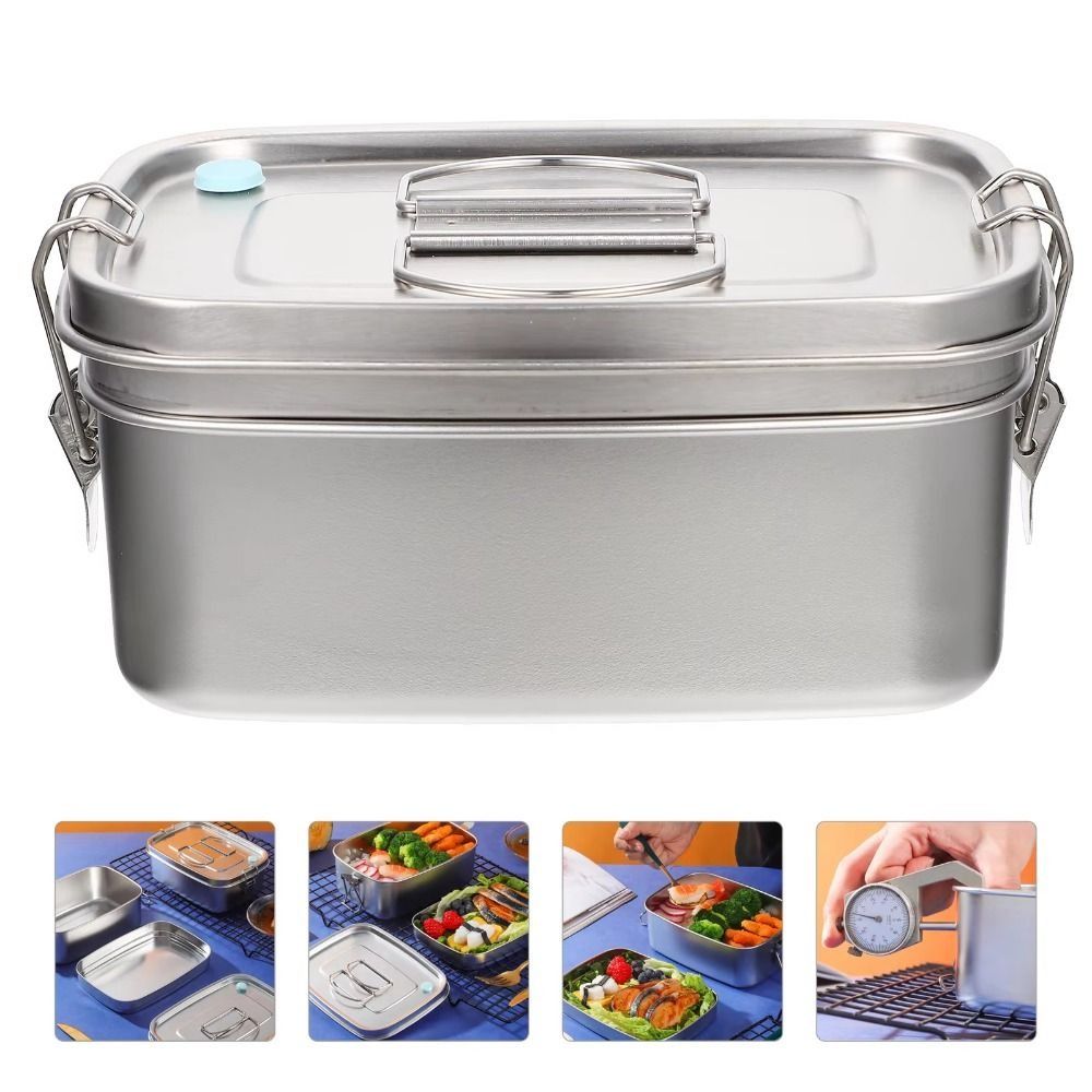 Leakproof Cover Stainless Steel Lunch Box 304 Stainless Steel Portable Food Container  Work