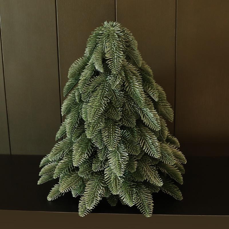 Pure PE Simulation Noble Fir Tree Desktop Ornament for High-End Restaurant and Hotel Christmas Decorations