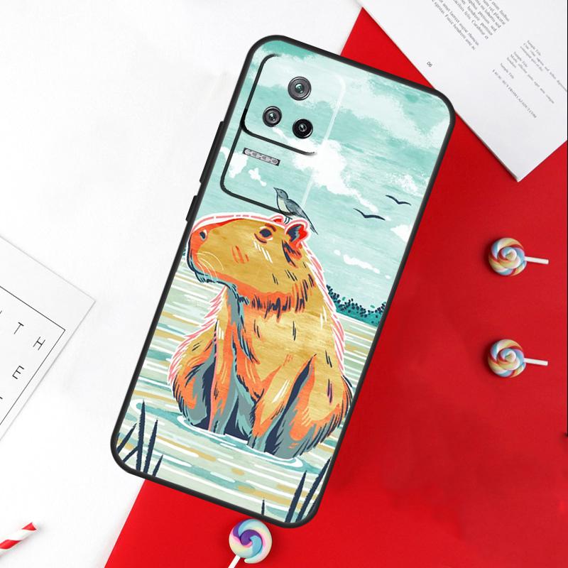 Cute Capybara Cover For Xiaomi 14T 11T 12T 13T Pro 13 14 15 Ultra POCO X7 Pro X3 X5 X6 F5 F6 M6 Pro Case