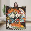 Cupheads & Mugmans Blanket Cartoon Soft Comfortable Plush Bedding Throws For Kids Couch Chair Flannel Bedspread Bed Cover