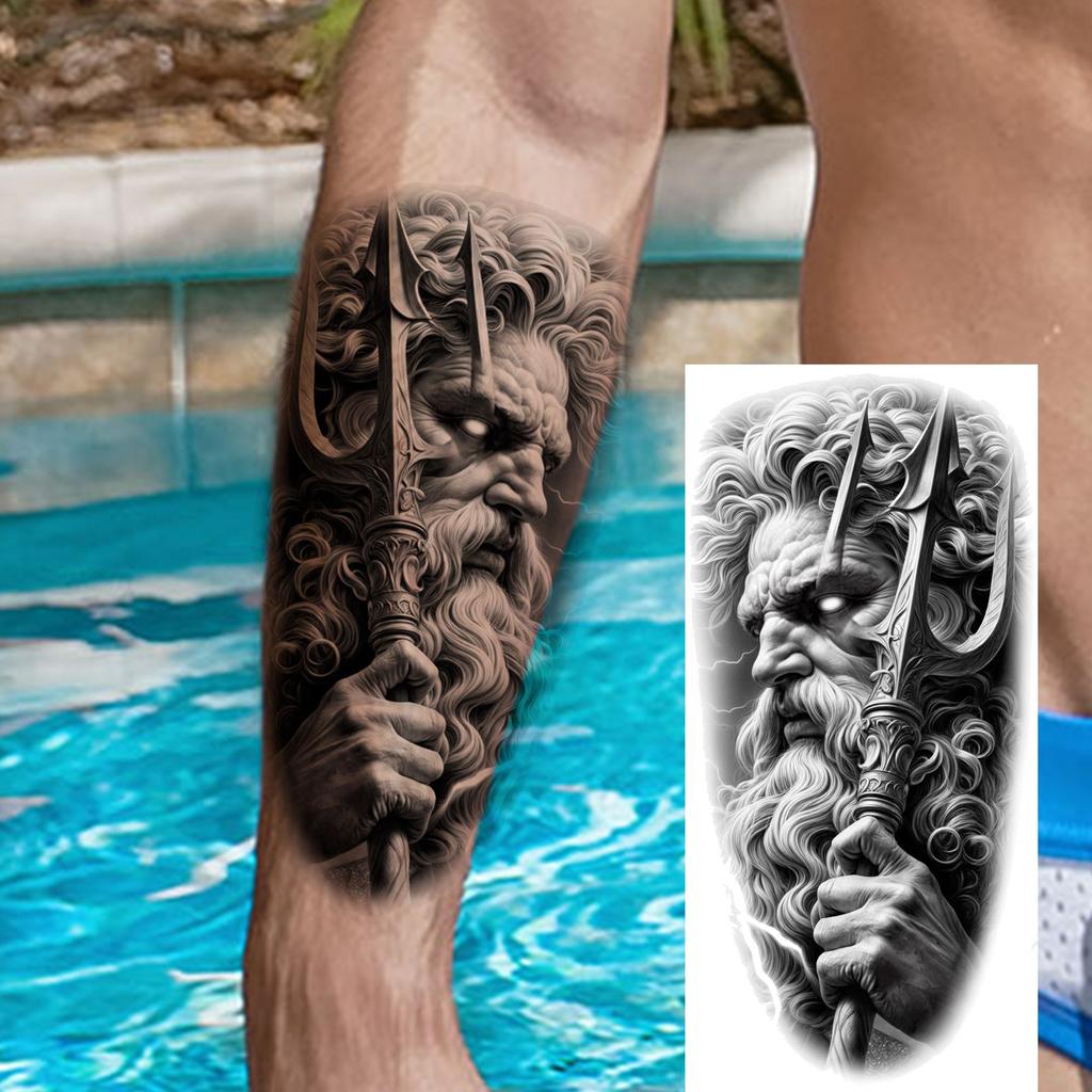 1 Sheet Cool Leopard With Rose Temporary Tattoos For Men Women Adults, Long Lasting Realistic Waterproof Fake Tattoo Sticker