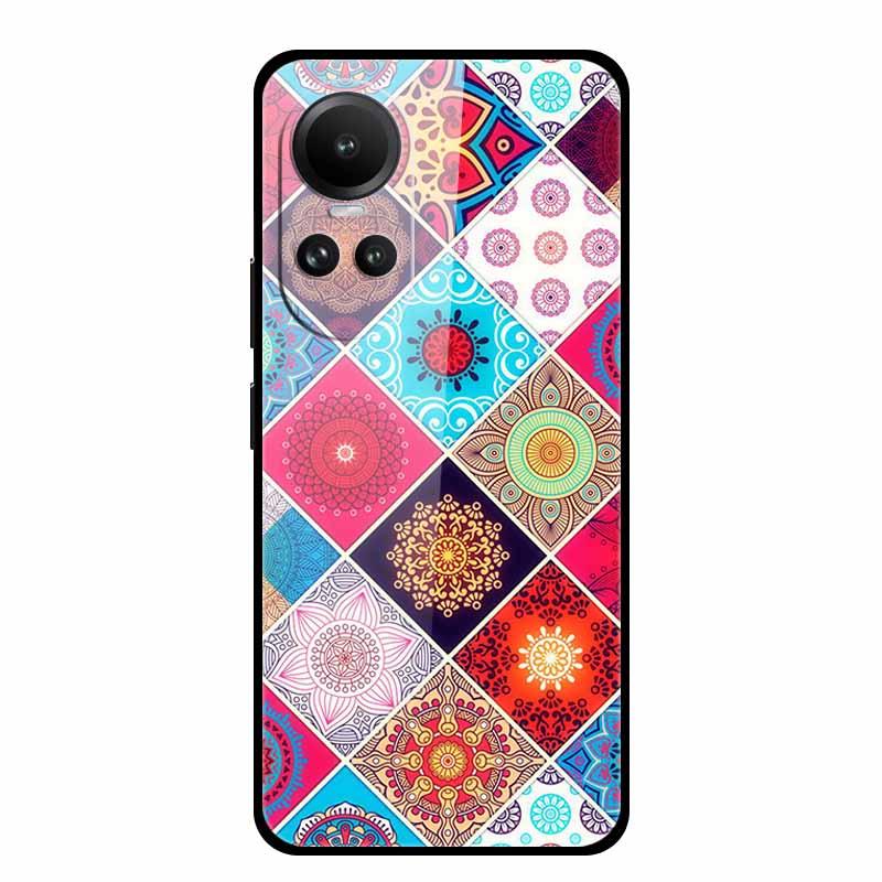 Tempered Glass Case For Oppo Reno10 Pro Cover Reno 10 5G Fashion Hard Back Cover for Oppo Reno 10 Pro 5G Reno105G Case Lion Capa