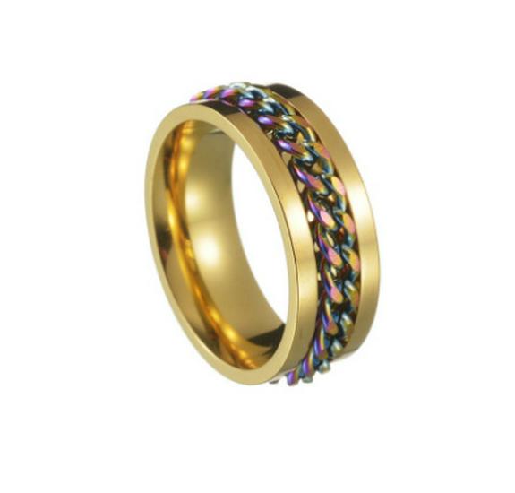 2023 European & American Titanium Steel Rotating Punk Couple Ring for High-Quality Decompression and Anti-Dryness