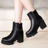 New Hot Style Fashion Women Boots Round Head Thick Bottom PU Leather Waterproof Woman Snow Boots Free Shipping
