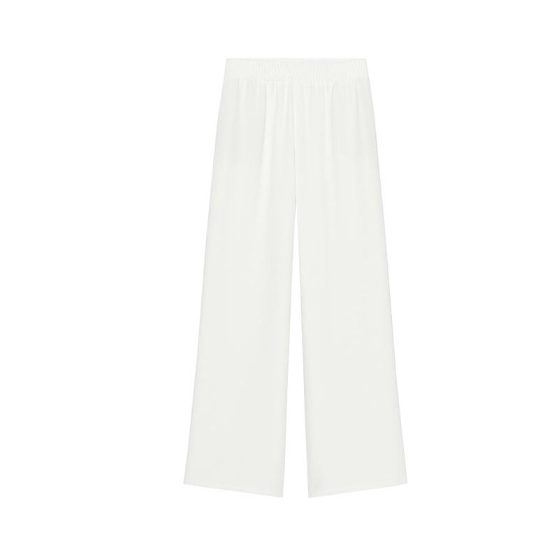Spring and Summer Crepe Comfortable Short Sleeve Lapel Shirts 2273957 High Waist Wide Leg Casual Trousers 2116957