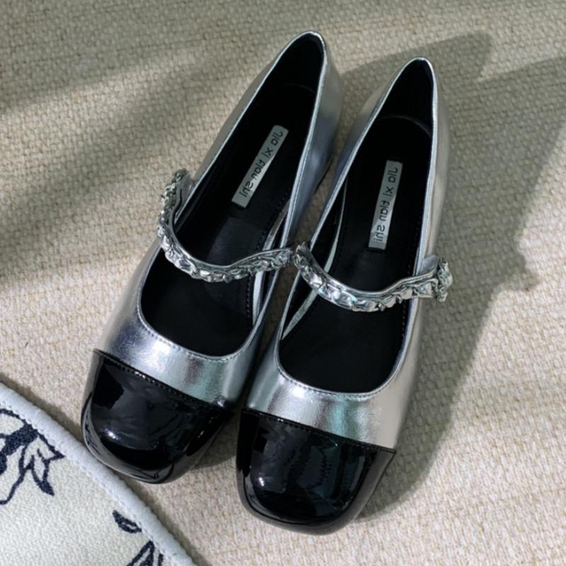 

Fashion 2025 Spring Autumn Vintage Women s Shoes Mary Janes Shallow Mouth Square Toe Women Single Shoes Elegant Shoes Zapatos De Mujer 37