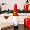 Winter Home Table Decorations Christmas Gnome Wine Bottle Covers, Knitted Faceless Toppers, Santa Reindeer Creative Holiday Accessories Elf