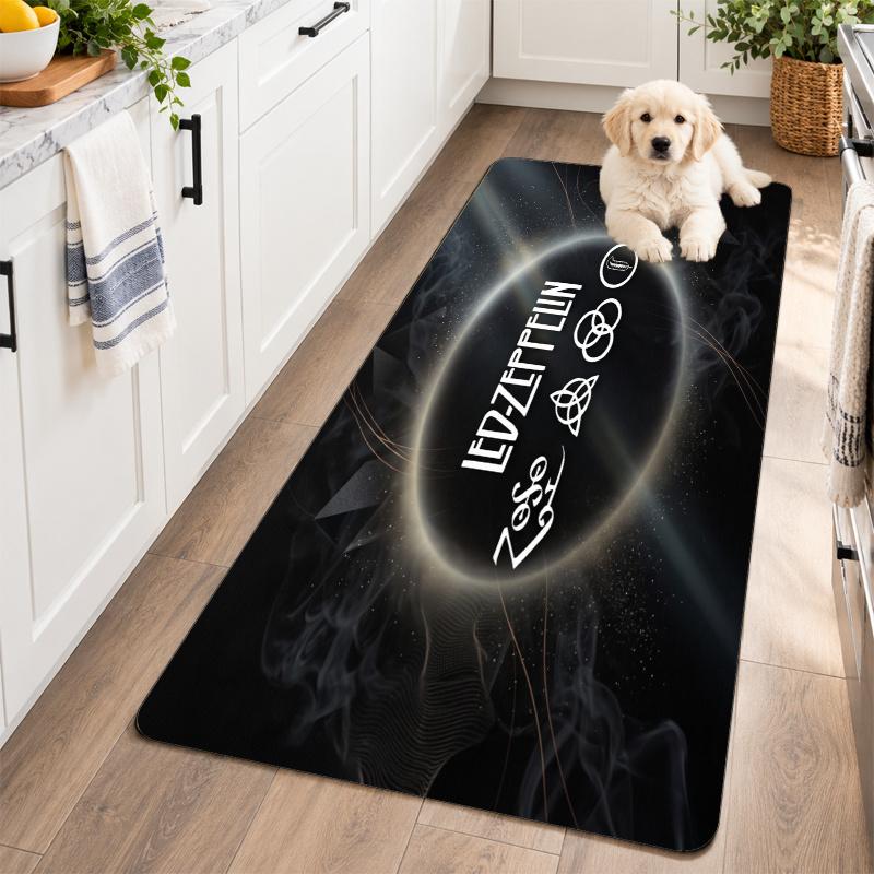 Flannel Kitchen Mat Led Zeppelin Soft Area Rug Non Slip Floor Carpet Home Decoration