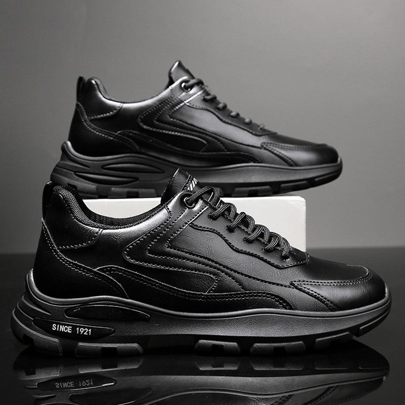 Fashion Autumn Men's Casual Shoes Leather White Sneakers Platform Waterproof High Quality Designer Footwear Men Vulcanized Shoes Fashion