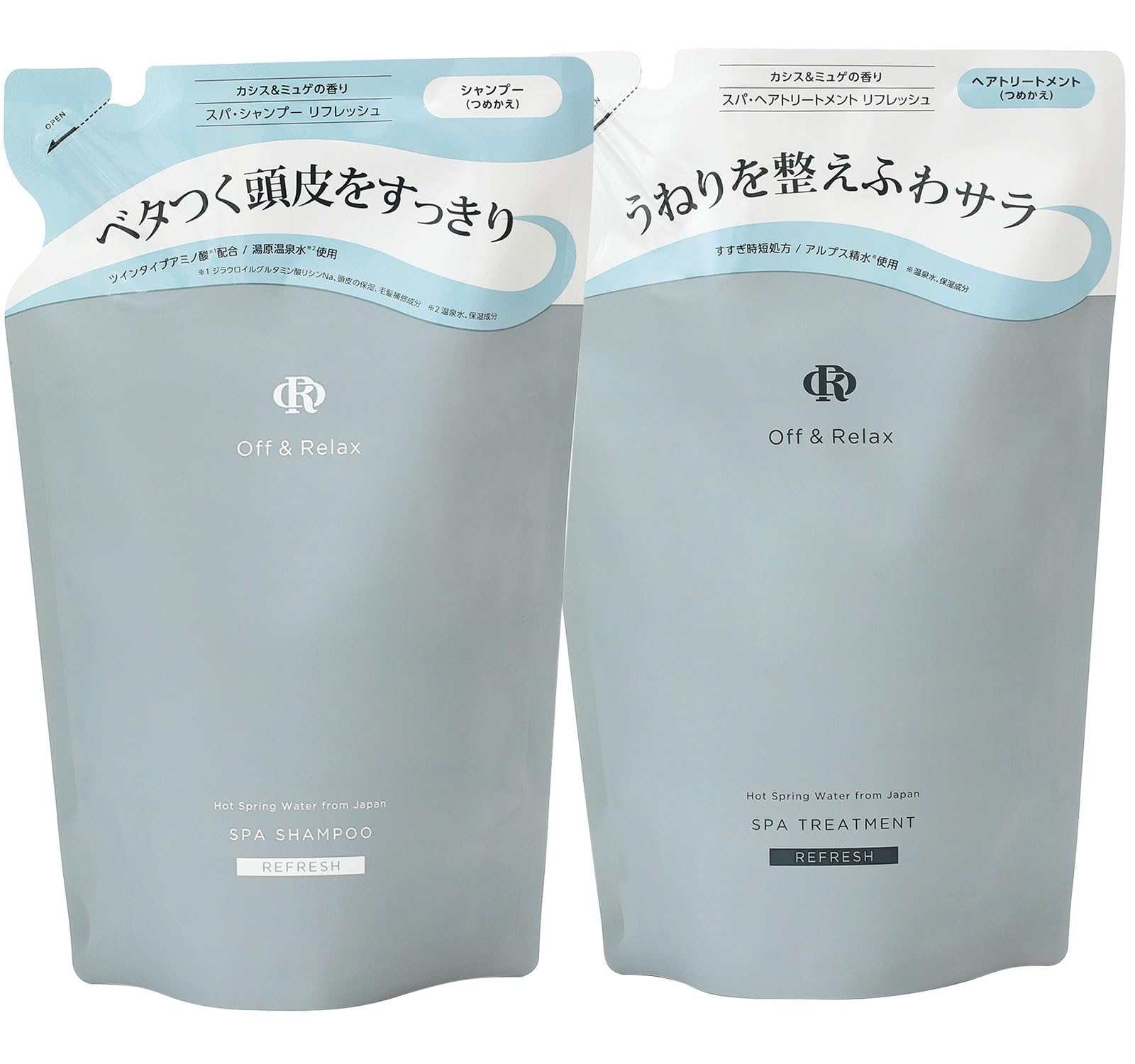 

ИЛИ Спа-шампунь и Спа-средство для волос Набор Уход за кожей головы ИЛИ Аминокислоты горячих источников и Японская растительная эссенция Сменный блок Off&Relax Сменный блок, 400мл, Вода, Кислоты,