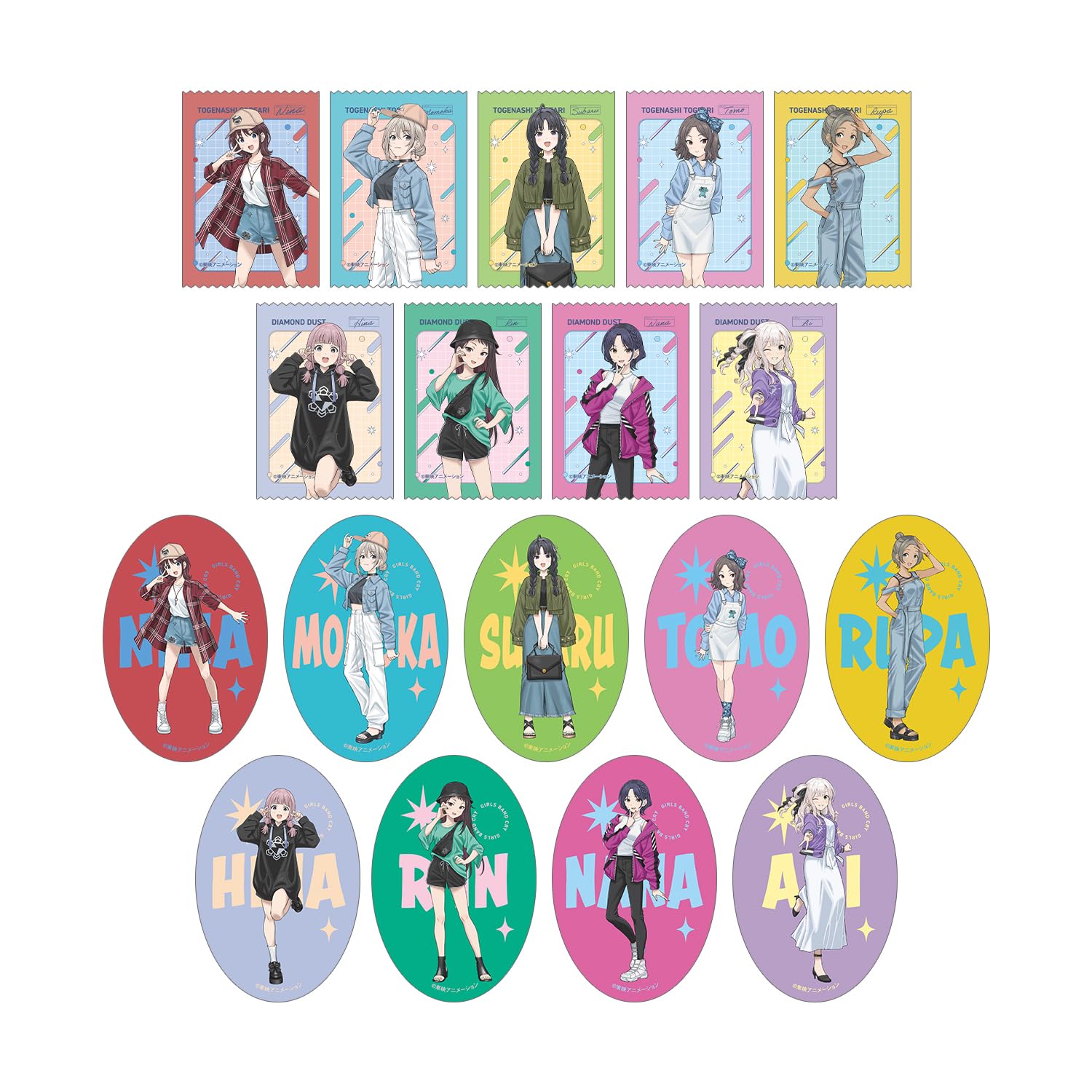 Девочки Группа Cry Оригинальная Иллюстрация Повседневная Одежда Вер. Торговая коробка с высеченными наклейками, 18 шт.