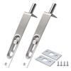 2 Pack 4 Inch Door Flush Bolt Stainless Steel Security Door Guard Concealed Bolt Lever Action Latch With Screws