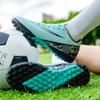 Football shoes men's low-top blue and white porcelain spikes youth professional training sneakers foreign trade explosion large size sports shoes