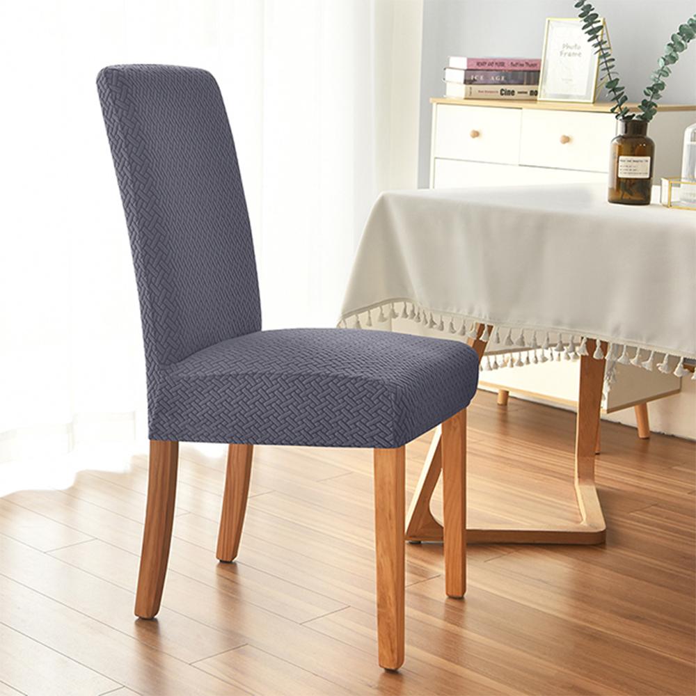 

1/2/4PCS Jacquard Dining Chair Covers Simple Anti-dirty Chair Seat Cover Solid Color Home Party Decor Four Seasons Universal 1PC