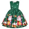 Children's Christmas Dress Cartoon Print Bow Dress Christmas Performance Sparkling Kids Birthday Dress Elegant Soft Party Dress Ball Gown for Girls