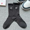 Cityboy Men's Trendy Cartoon Embroidery Mid-Calf Socks - Sweat-Absorbing Sport Socks for Autumn & Winter