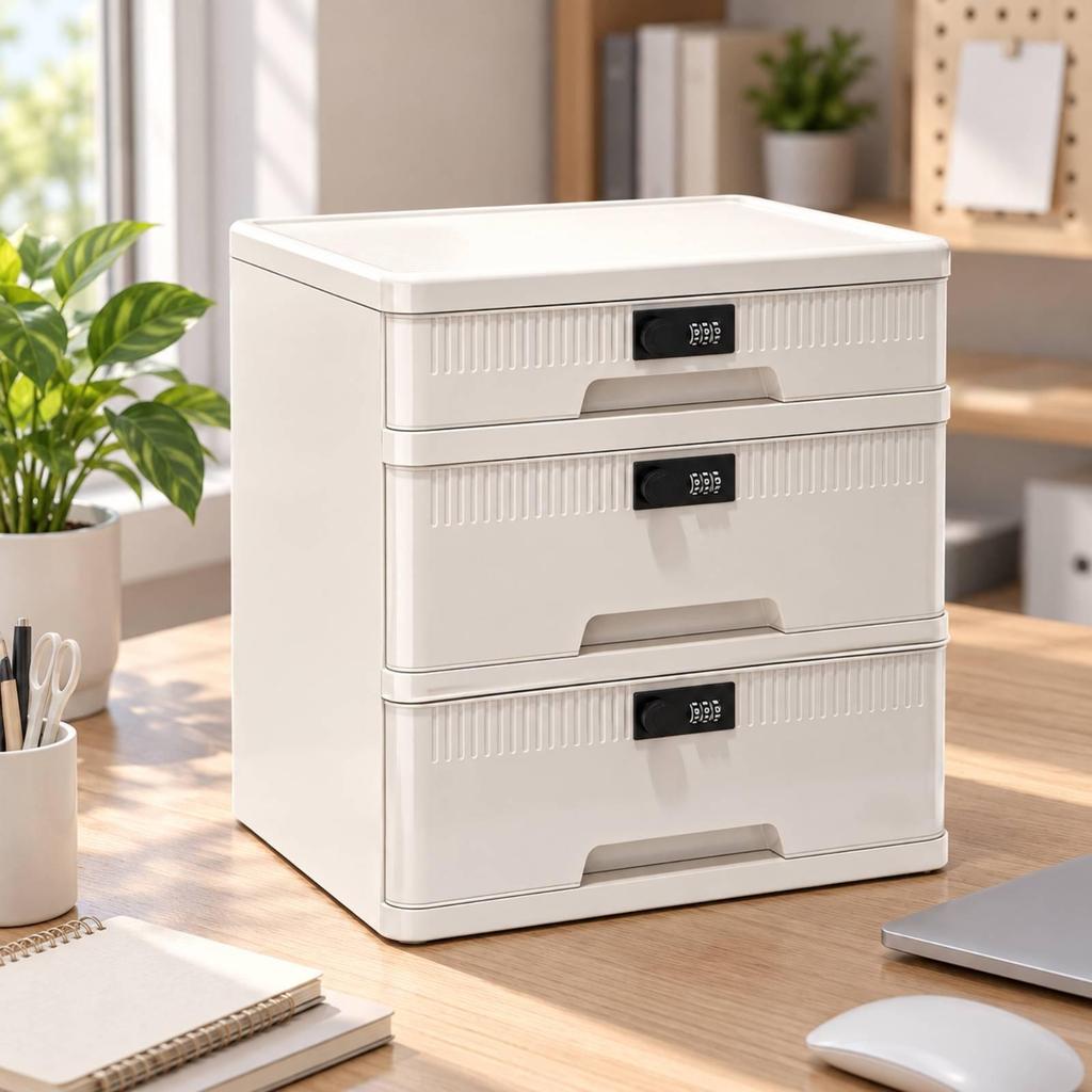 Drawer Cabinet with Combination Lock PrivacyFocused Lockable Storage Easy to Clean