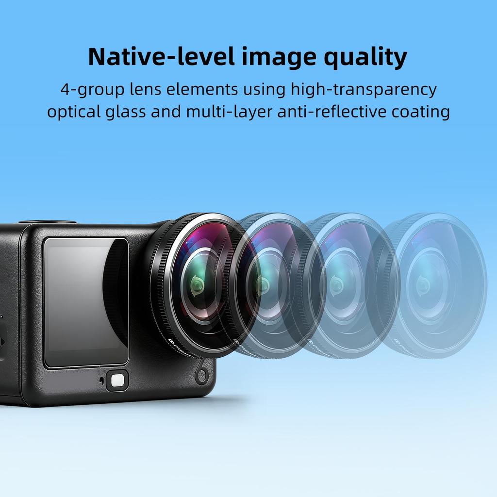 For DJI Action 6 Action Camera 185 Degree Wide Angle Lens Camera Shooting Angle FOV Boost Lens for DJI Action 6 Wide Angle Lens