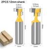 2pc 8mm 12mm 1/2 pollici 6mm 1/4 pollici codolo T-Slot Cutter Router Bit Set punte per fori chiave bullone esagonale T scanalatura fresa per legno strumento di lavorazione del legno