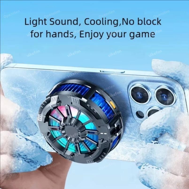 Magnetic Wireless Chargers RGB Light Cooling Fan Phone Radiator & Back Clip For Magsafe iPhone 16 15 14 13 12 Pro Samsung Gaming