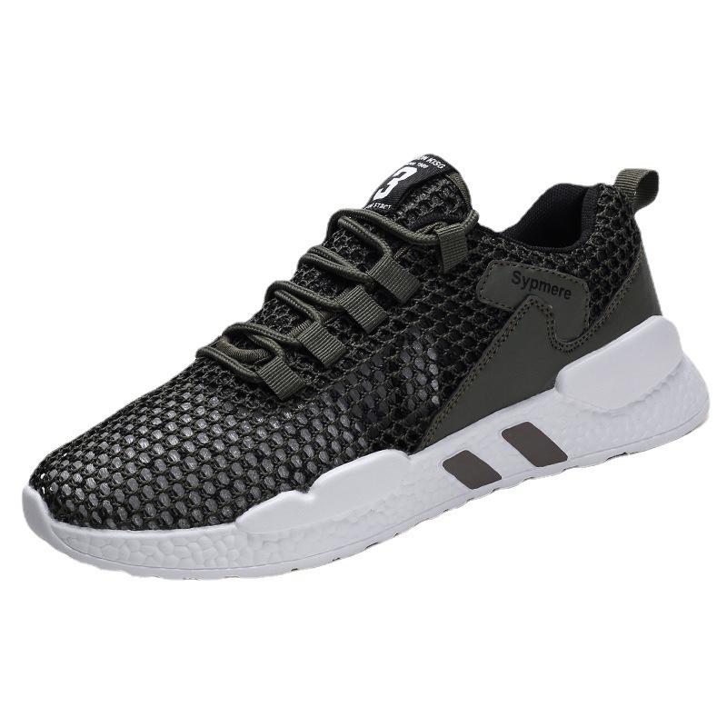 Cut-out single mesh shoes men's shoes casual mesh sneakers 2025 summer flat mesh light running shoes