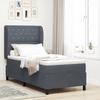 Box Spring Bed with Mattress Dark Gray 200 x 90 cm Velvet
