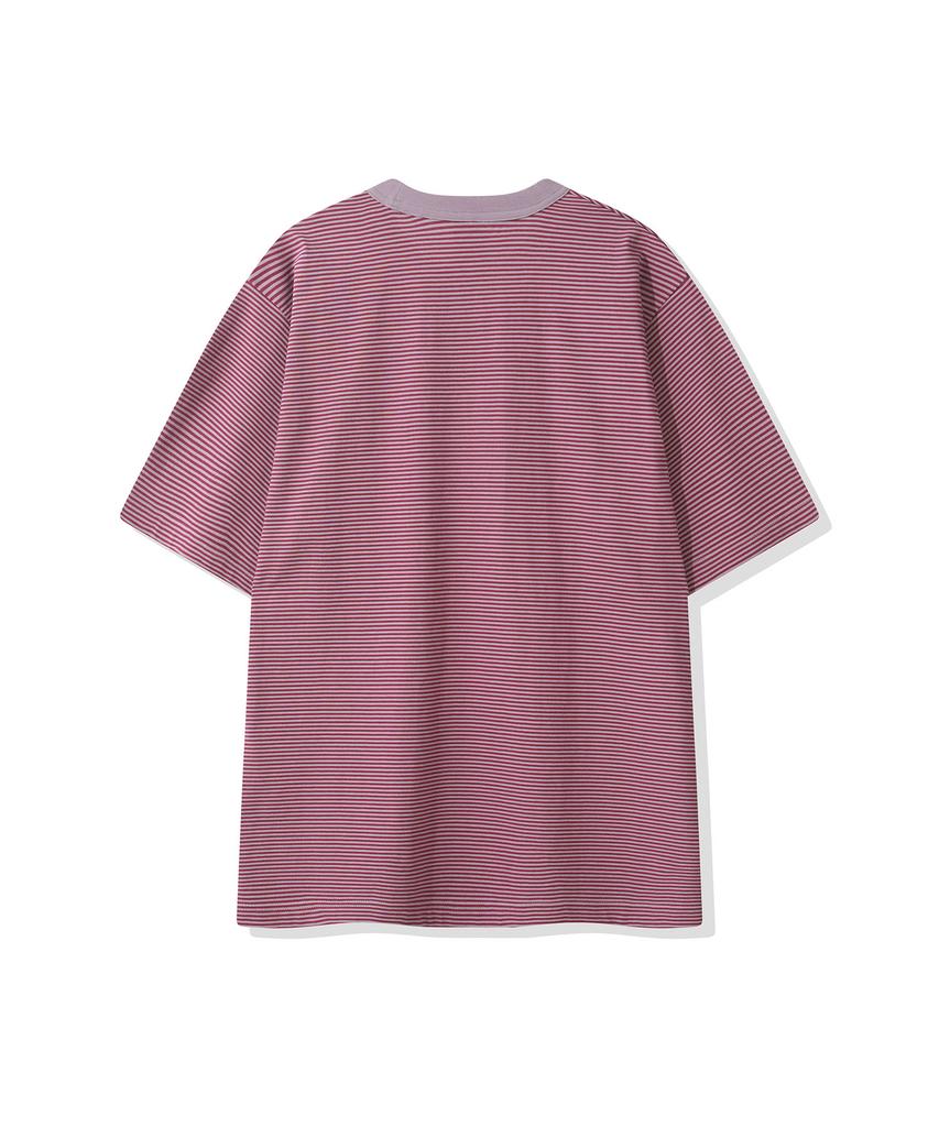 CGP Striped Pocket Short Sleeve T-Shirt - Purple