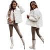 2025 Winter New Women's Cotton Padded Coat Long Sleeve Button Decorated Outerwear