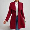Women's Fashion Lapel Button Slim-Fit Wool Coat for Autumn Winter
