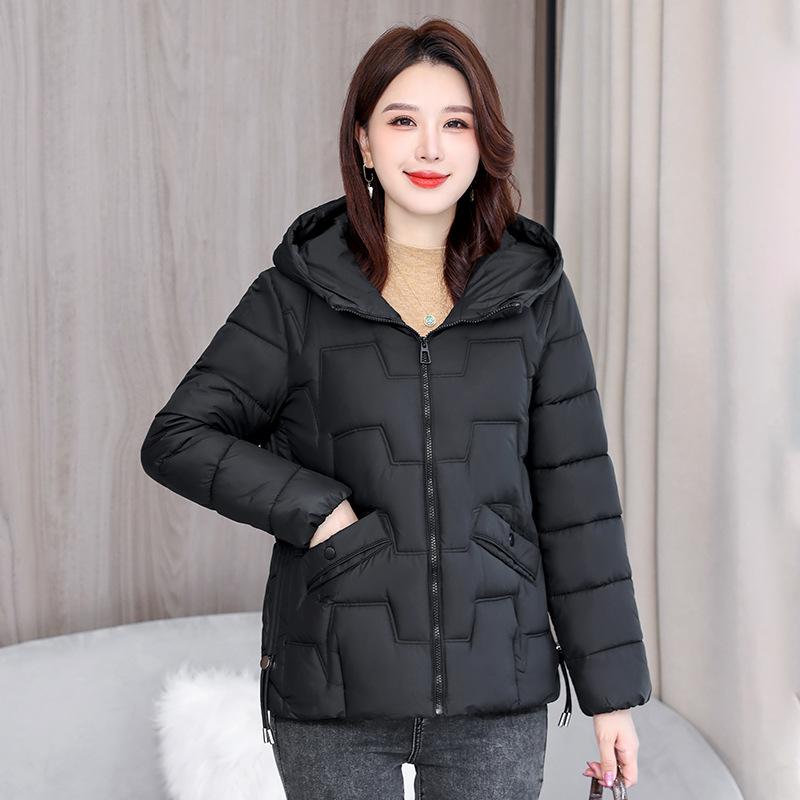 2025 Short Hooded Down Cotton Jacket Women's New Fashion Temperament Warm Winter Clothes Slimming Loose Cotton Jacket