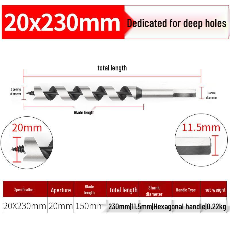 Hex Shank Deep Hole Woodworking Twist Drill Bit
