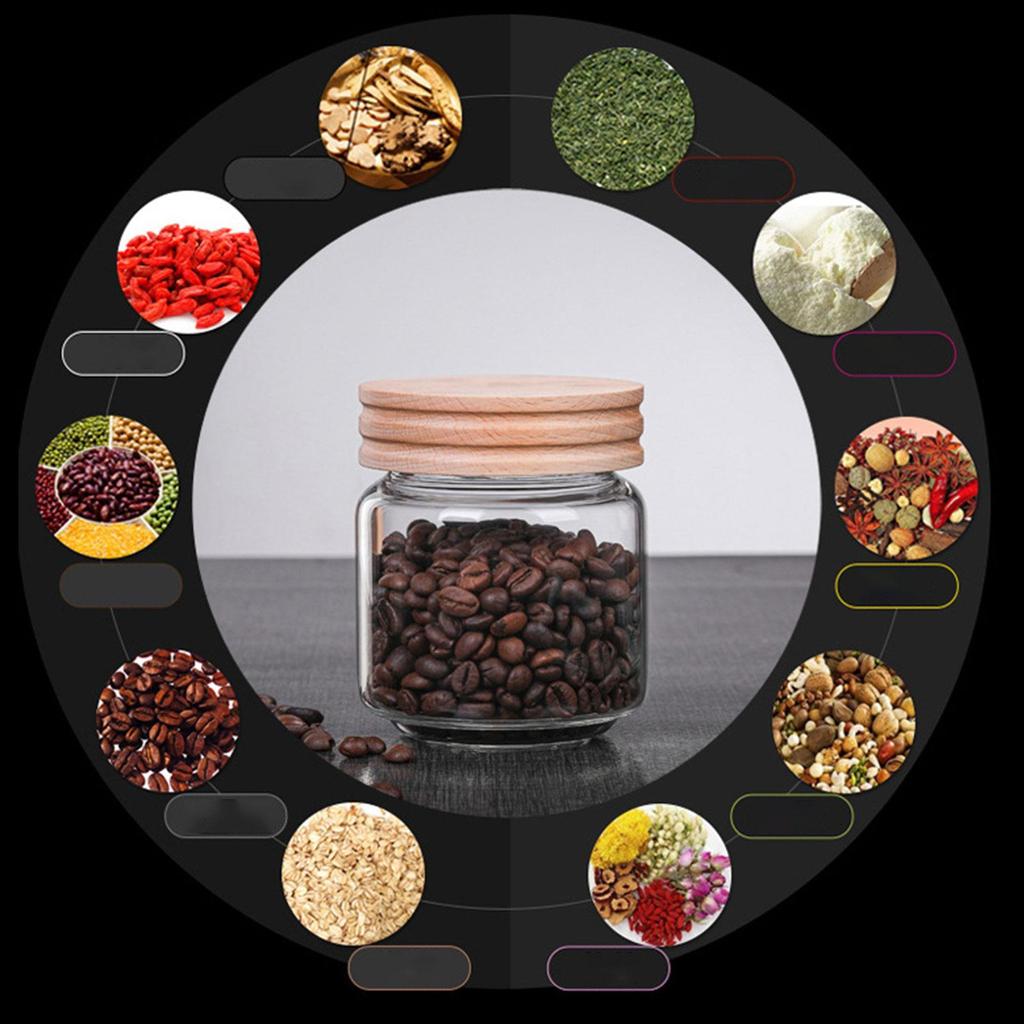 Glass Storage Jar, Sealed Canister for Rice Cereal Spice