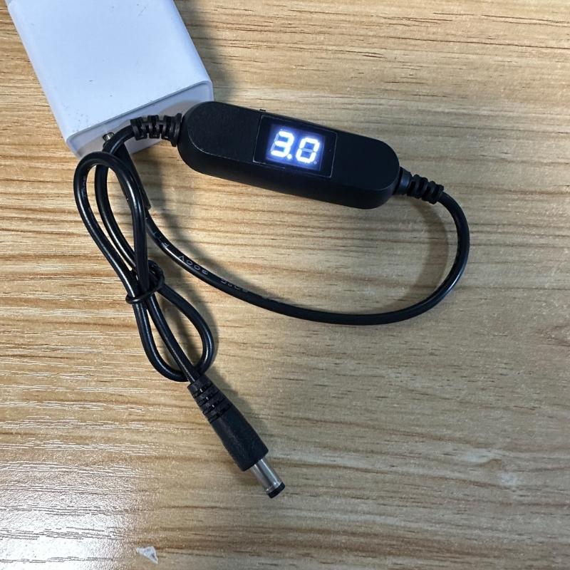 USB C 5V to 1V 3V 4.5V 6V 9V 12V Adjustable Output Voltages Cable Converter Cord for Toy Clock and more
