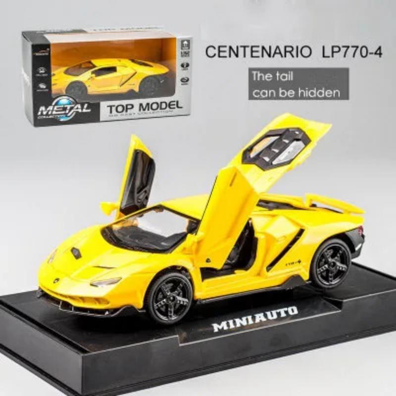 1/32 Lamborghini LP770 автомобиль литой спортивный автомобиль модель литой звук супер гоночный подъемный хвост детская игрушечная машинка для детей мальчик подарок жёлтый