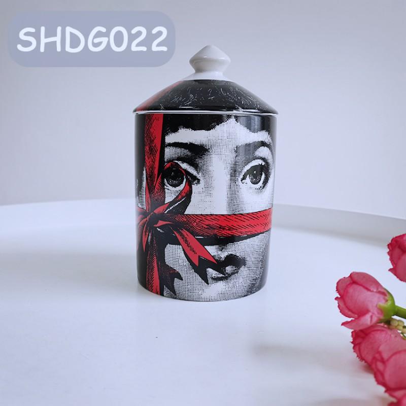 Vaso portaoggetti in ceramica con design sul viso, per gioielli, candele, decorazione da scrivania, contenitore in stile europeo
