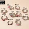 10Pcs/Set Y2K Pink Zircon Heart Bowknot Open Rings Set for Women Fashion Metal Irregular Adjustion Finger Ring Wedding Jewelry