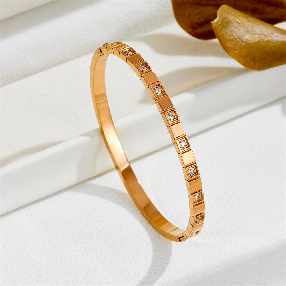 2026 Personalized Diamond-encrusted Diamond Bracelet, Simple European and American Ins Style High-end Niche Fashion Jewelry