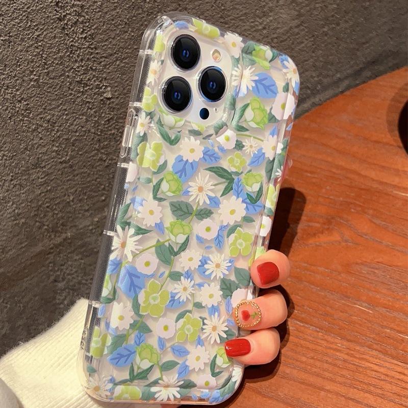 Ins Fresh Color Flowers for iPhone14/13Pro Phone Case Apple 16/15Promax Women 12