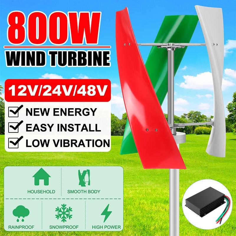 Energy Windmill 400W/600W/800W 12V/24V/48V Lantern Vertical Axis Permanent Maglev Wind Turbine Generator with MPPT Controller