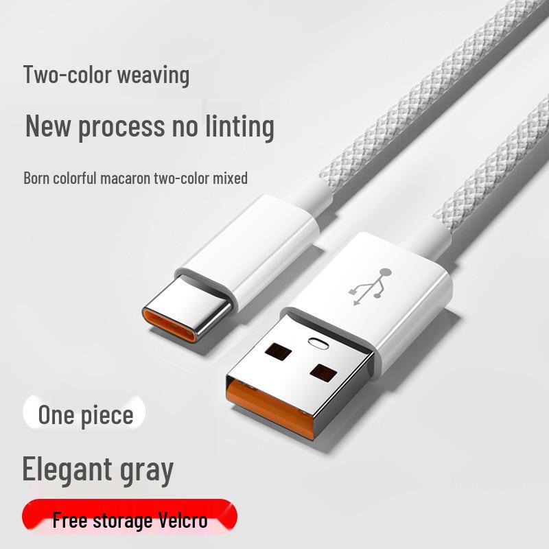 6A Fast Charge Type-C Cable for Huawei Mate40Pro/60, Honor, Vivo, Xiaomi, Oppo