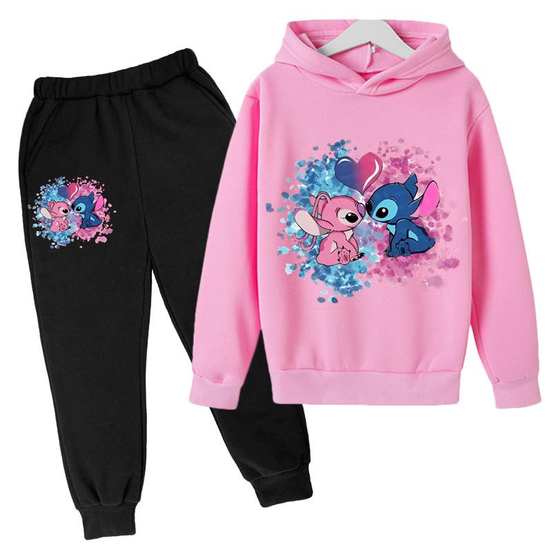 Casual Print Simple Suit Fashion Sweatshirt Loose Clothing Sets Kids Unisex