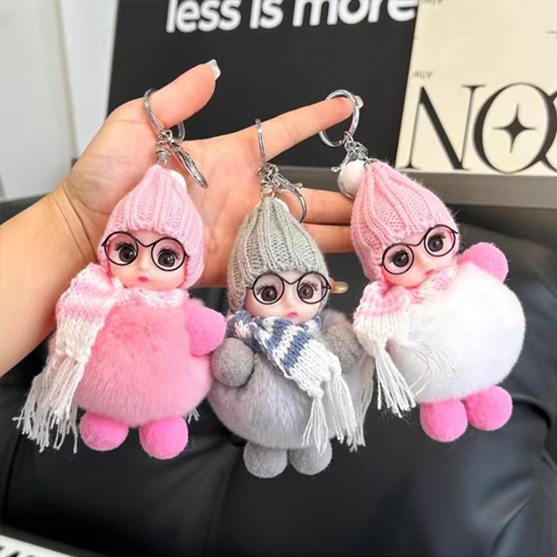 Internet Celebrity Scarf Doll Keychain Plush Pendant: Unisex Bag Charm & Birthday Gift