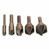 Soft metal drilling bit set High speed steel round handle five blade  5-piece set for woodworking drilling holes 82°