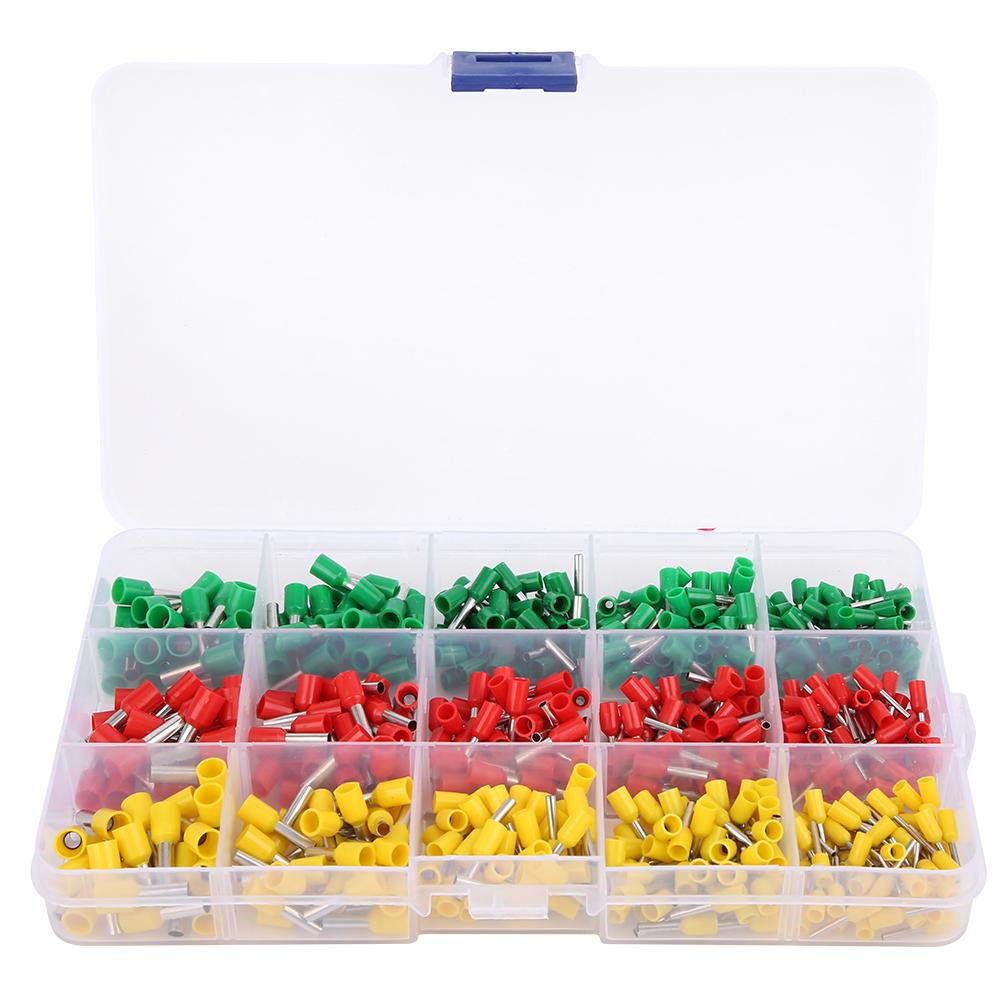 

600 шт. Трубчастий термінал Упакований Ізольований Електричний Сплайс Електропроводка Мідний Обтискний З єднувач