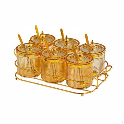 Spice Rack with Jars Countertop Seasoning Container Set Gilded rackColored for Home Cooks,