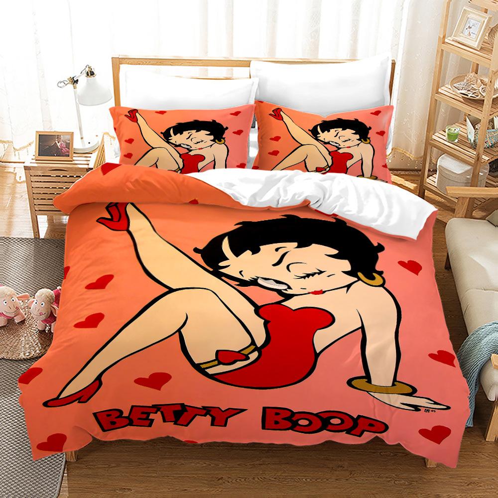 3D Three-Piece Betty Boop Quilt Cover Digital Printing