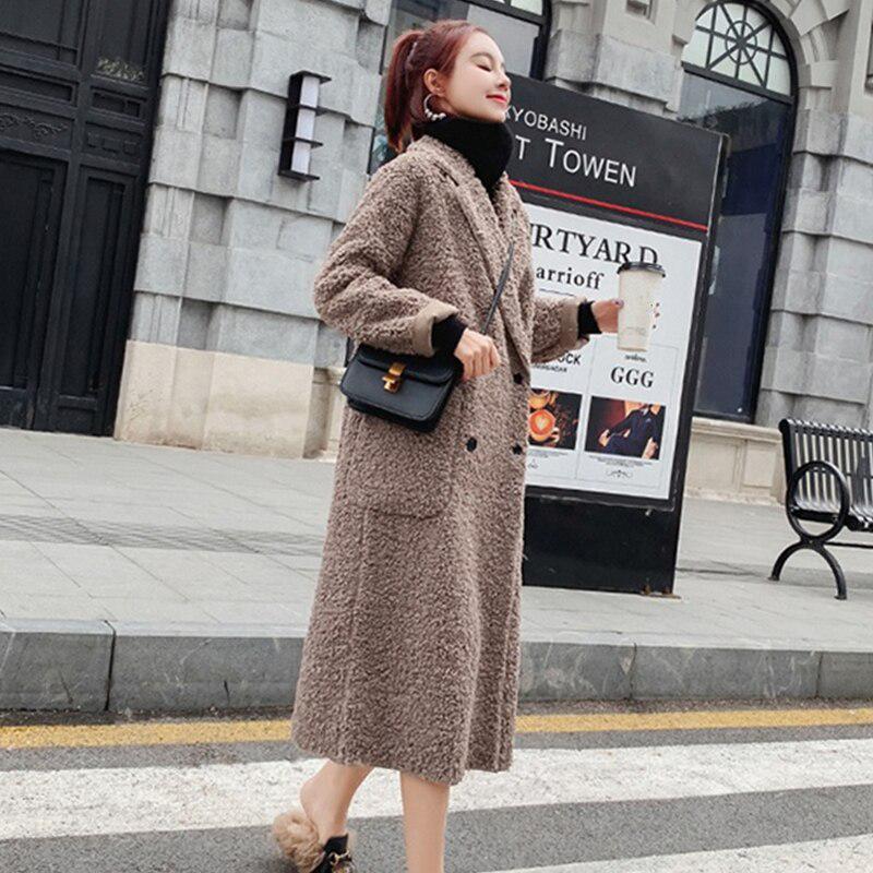 

Кашемировое пальто, парка, женская овечья стриженая куртка, длинное женское меховое пальто из овечьей шерсти, утепленное, теплое, большие размеры, элитное женское пальто XL